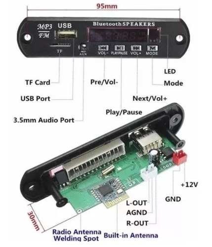 Reproductor MP3 Lector De Memorias USB, SD y Bluetooth